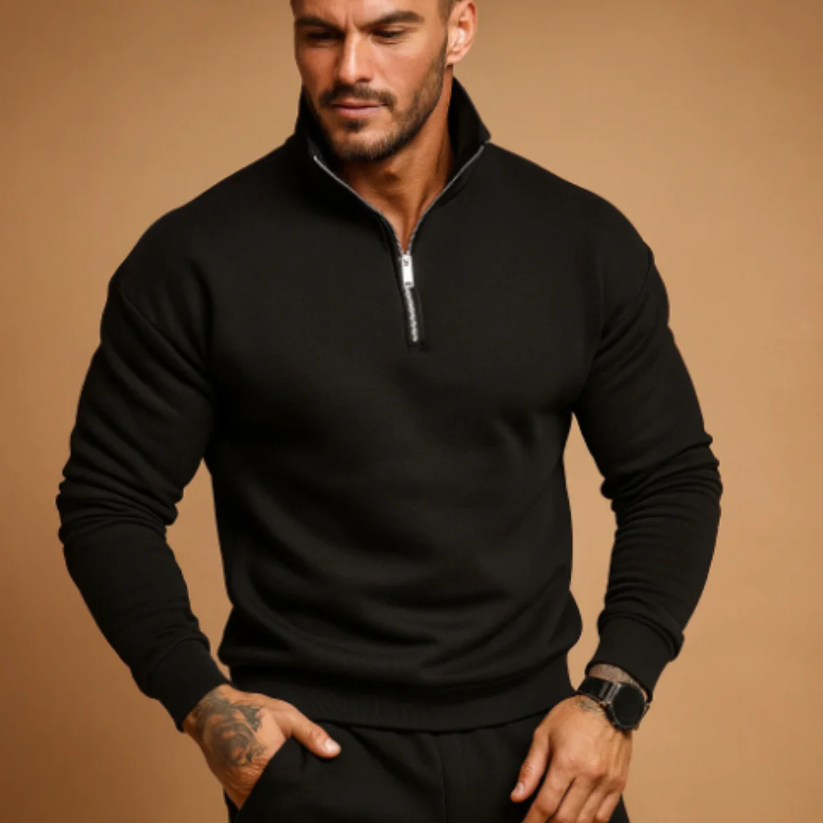 Genereux | Brushed Knit Half Zip