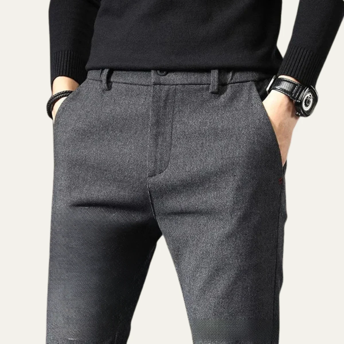 Nicolle | Dense Cotton Straight Trousers