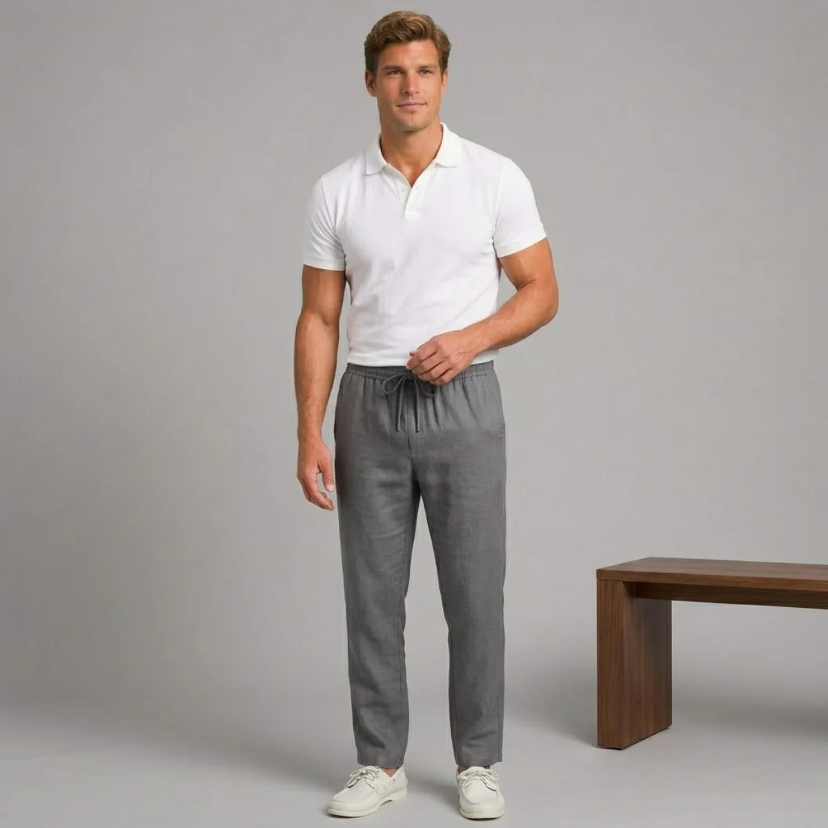 Gilberte | Cotton-Hemp Straight Trousers