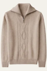 Jean-Baptiste | Cable Knit Half Zip Sweater