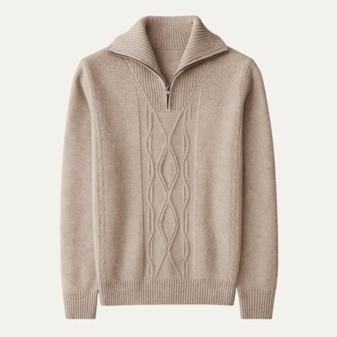 Jean-Baptiste | Cable Knit Half Zip Sweater