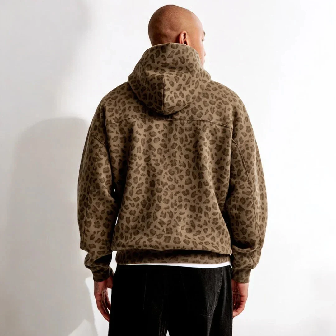 Émilienne | Leopard Print Fleece Hoodie