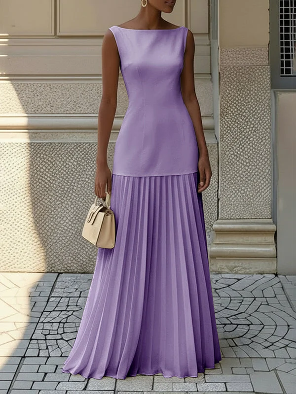 Brigitte | Pleated Gauze Maxi Dress