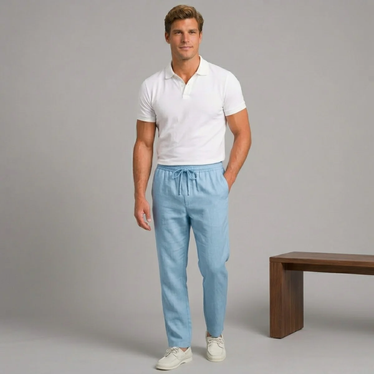 Gilberte | Cotton-Hemp Straight Trousers