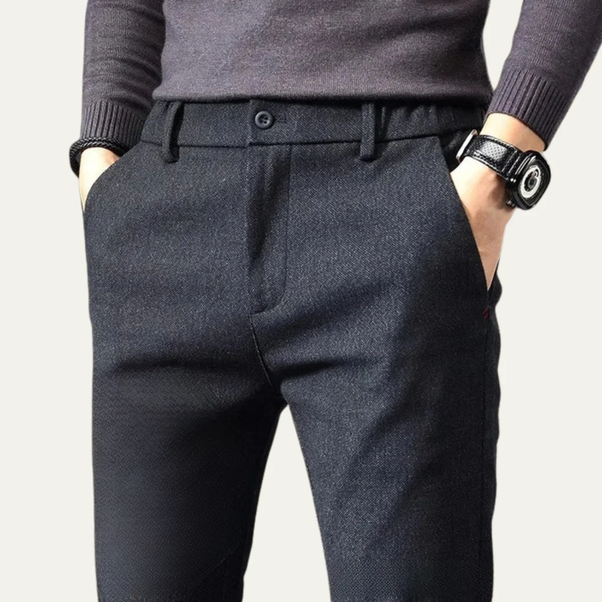 Nicolle | Dense Cotton Straight Trousers