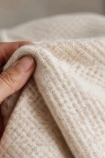 Cassie | Brushed Waffle Knit Sweater fabric texture close-up