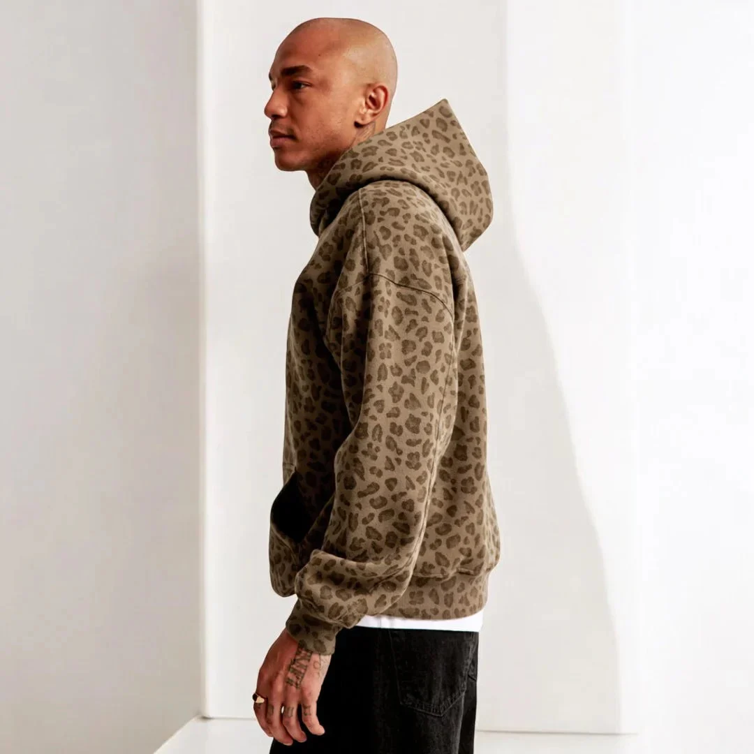 Émilienne | Leopard Print Fleece Hoodie