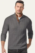 Roméo | Cable Knit Button Collar Sweater