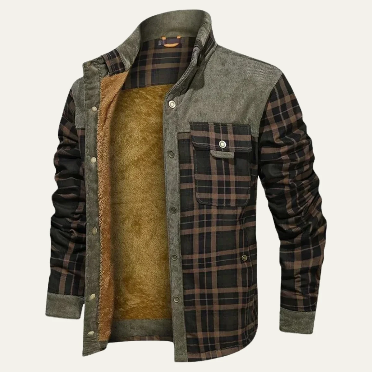 Honore | Plush Lined Plaid Shirt Jacket