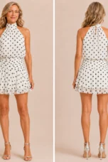Zita | Polka Dot Halter Dress