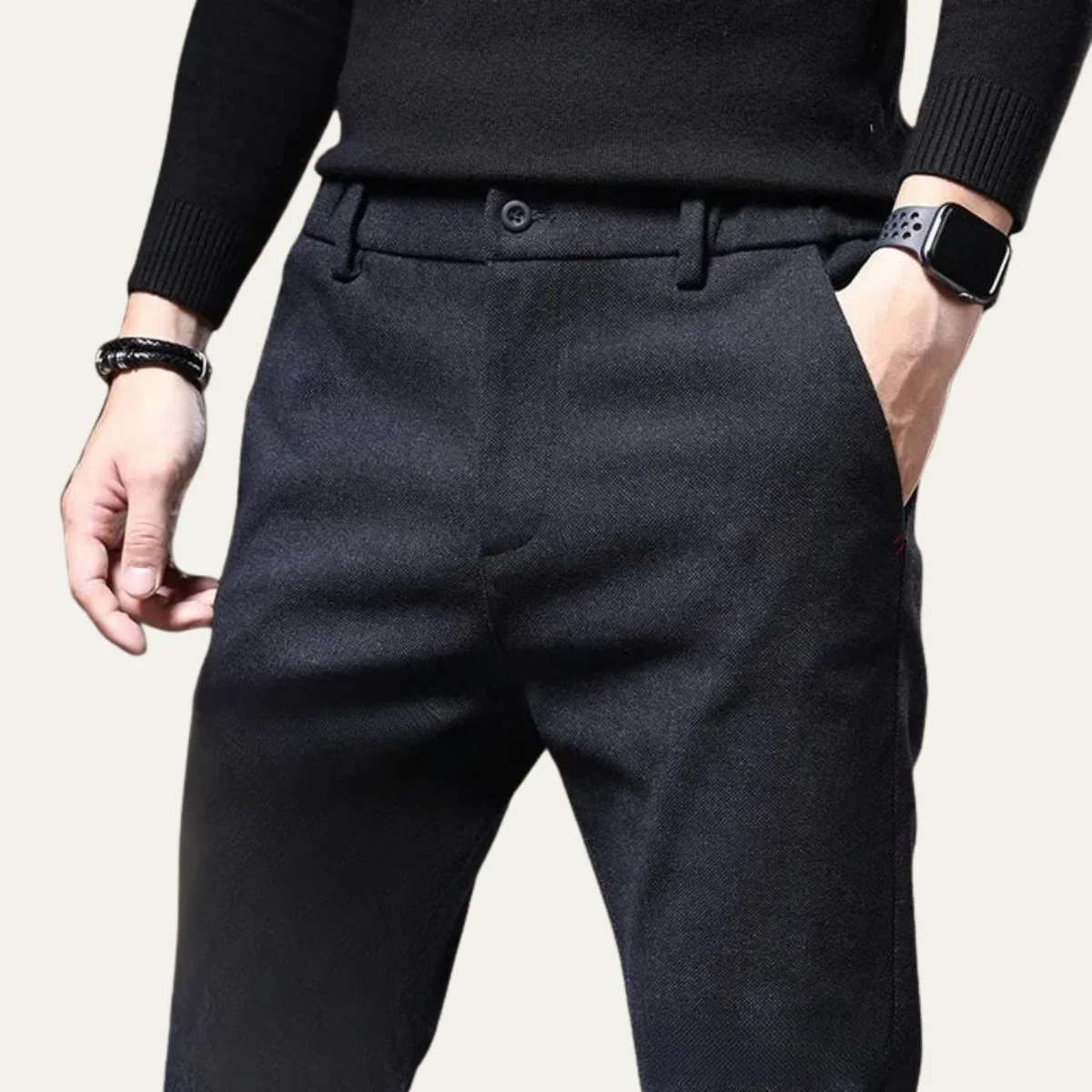 Nicolle | Dense Cotton Straight Trousers