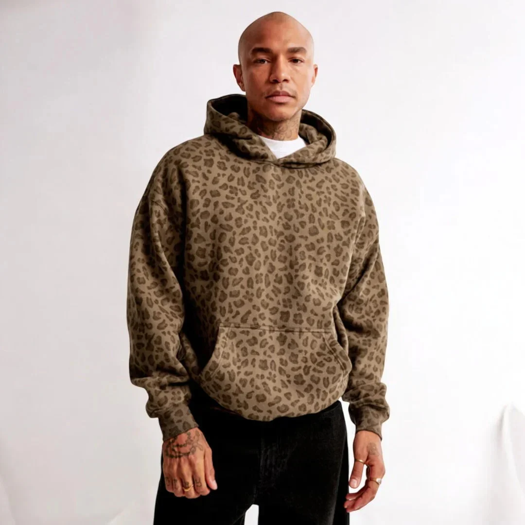 Émilienne | Leopard Print Fleece Hoodie