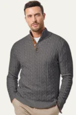 Roméo | Cable Knit Button Collar Sweater