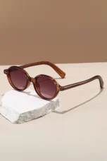 Round Acetate Sunglasses, Gradient Tint