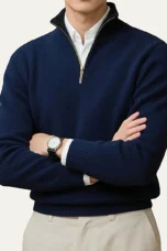 Valère | Cashmere Blend Half Zip Mock Neck