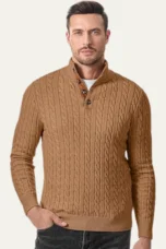 Roméo | Cable Knit Button Collar Sweater