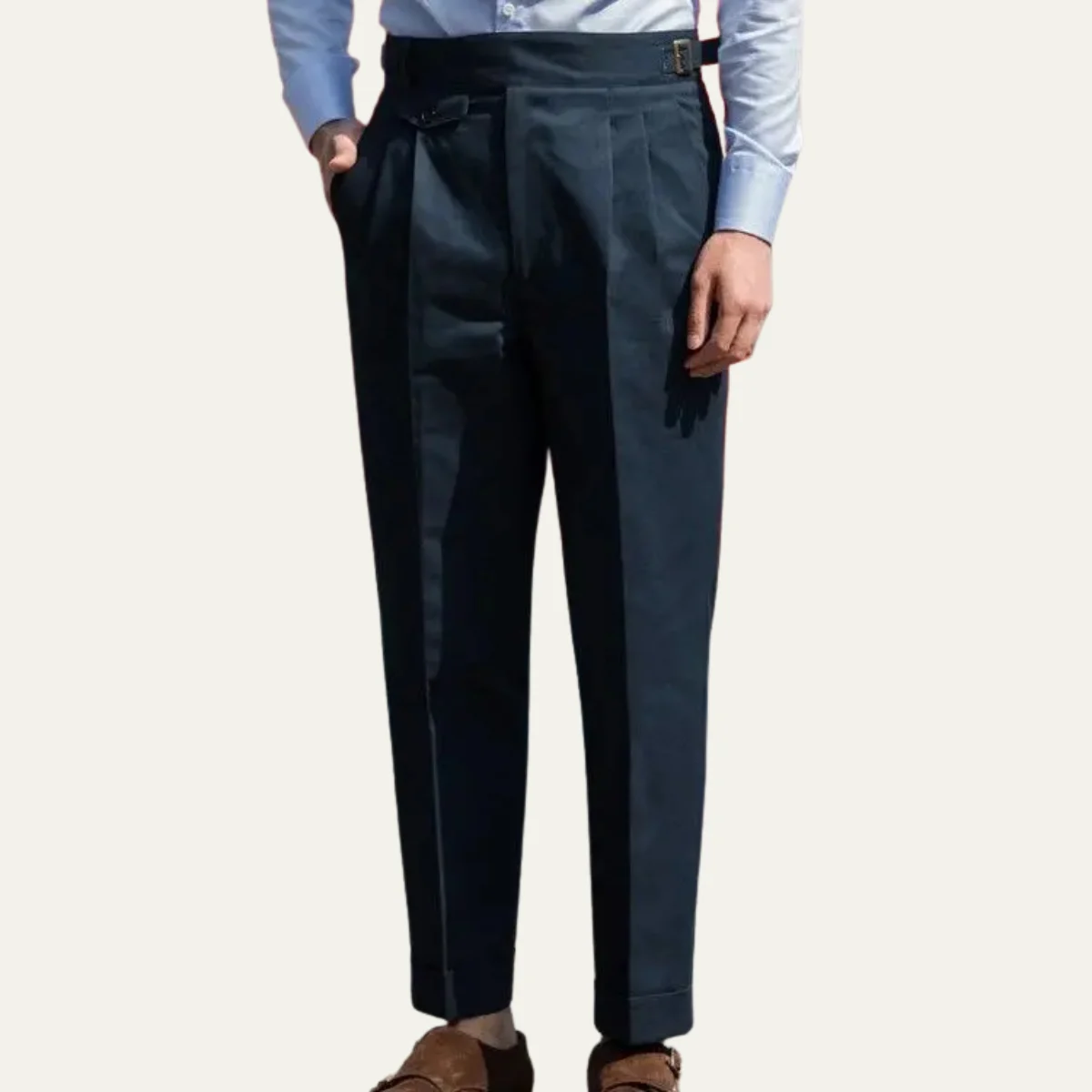 Francine | Loose Cotton-Blend Trousers