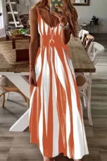Elmina | Printed Strappy V-Neck Dress