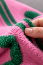 Reese | Color Block Plush Cardigan fabric texture close-up
