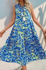 Wanda | Tassel Tie Tiered Sleeveless Dress