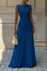 Brigitte | Pleated Gauze Maxi Dress