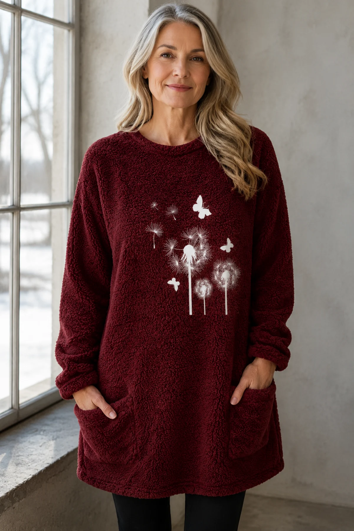 Harper | Reversible Fleece Sweatshirt editorial product photograph