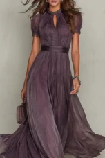 Anicette | Lace Bodice Chiffon Maxi