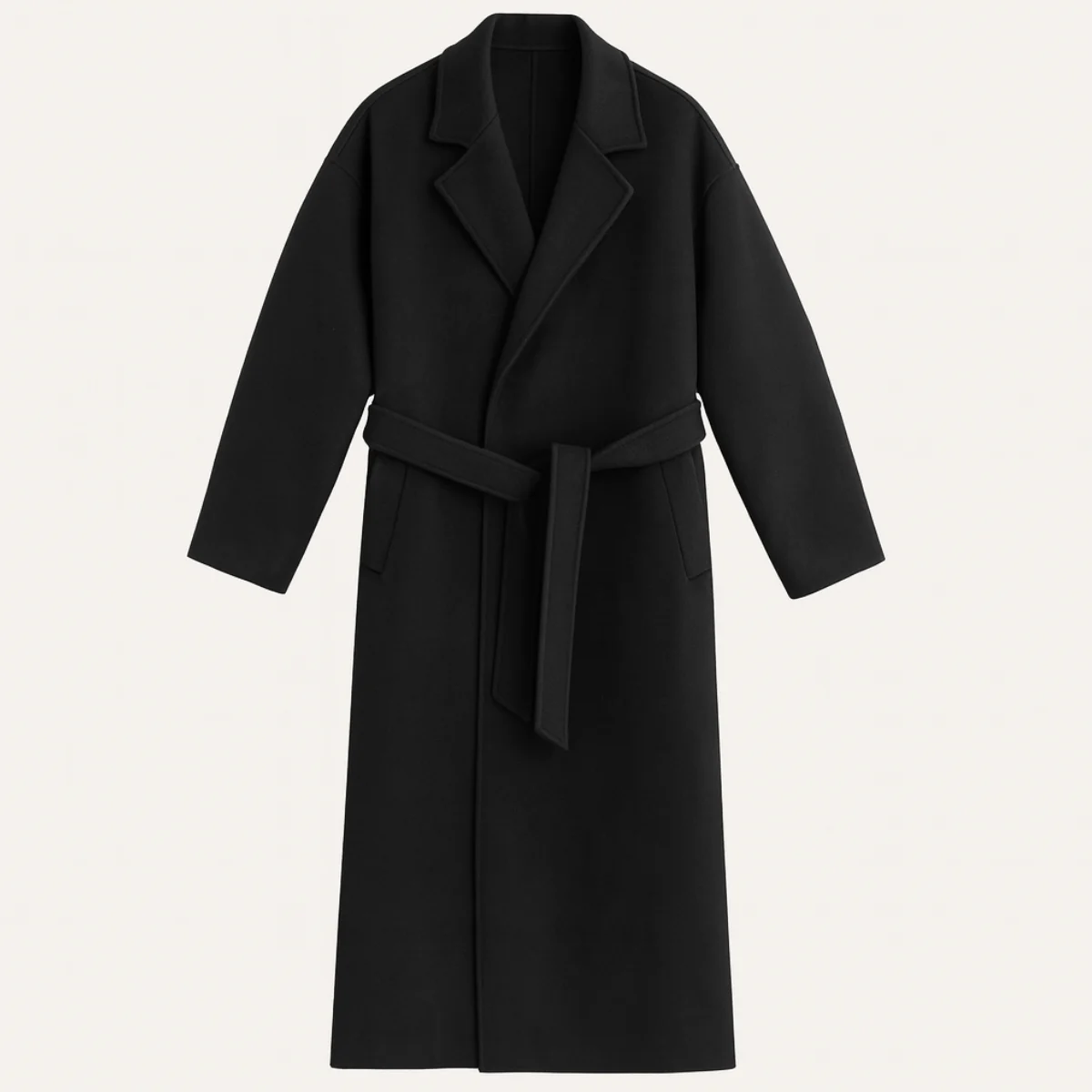 Didier | Wool Blend Belted Wrap Coat