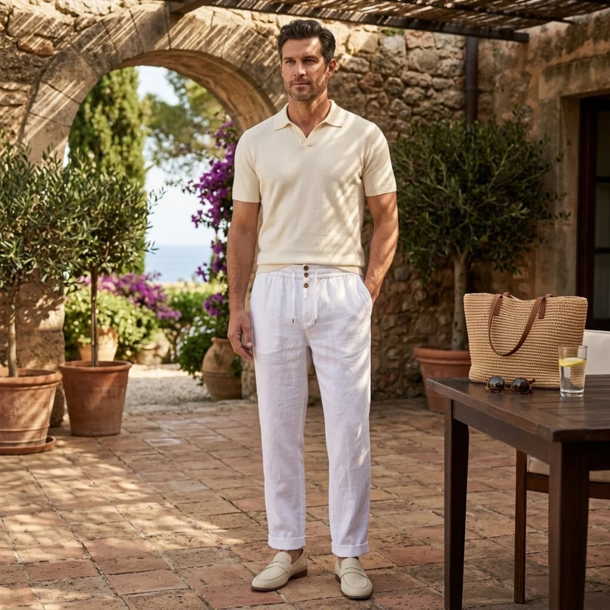 Rita | Tailored Cotton Trousers, Relaxed Leg