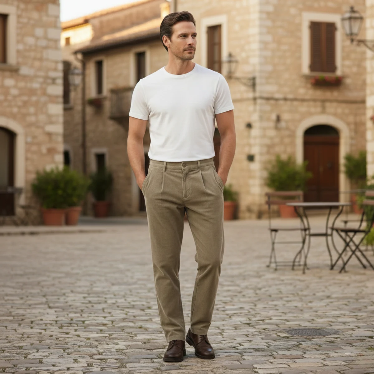 Josiane | Corduroy Trousers, Elastic Waist