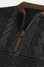 Martial | Elbow Patch Patterned Half Zip