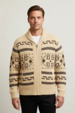 Urgel | Geometric Wool Blend Cardigan