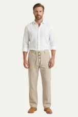 Alban | Straight Leg Cotton Trousers