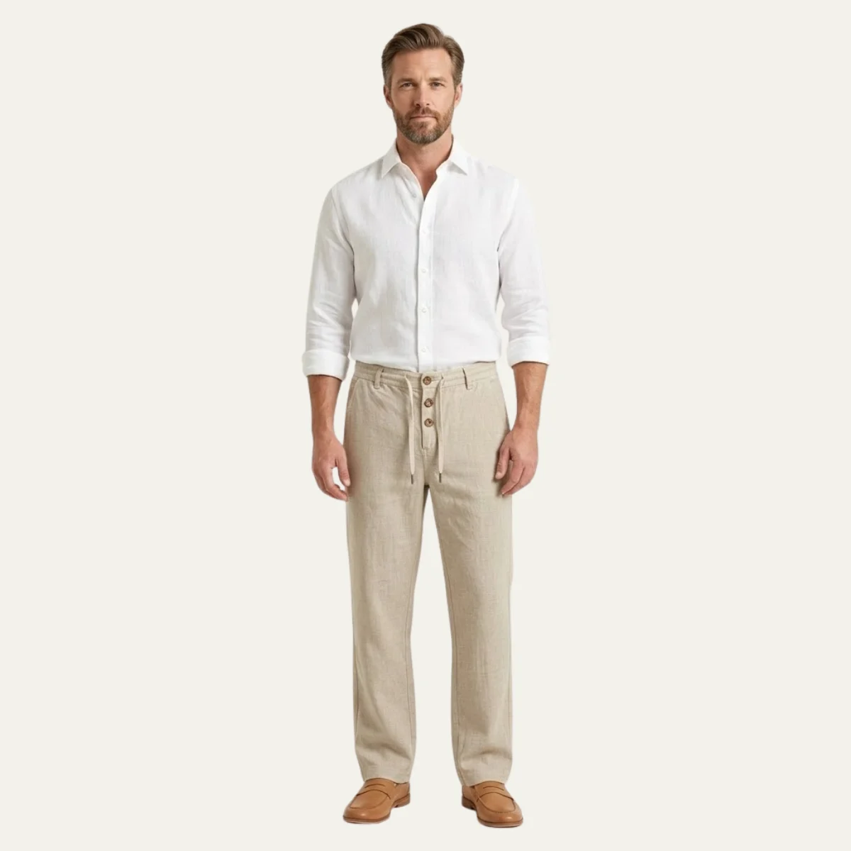 Alban | Straight Leg Cotton Trousers