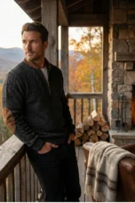 Martial | Elbow Patch Patterned Half Zip