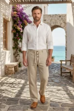 Alban | Straight Leg Cotton Trousers