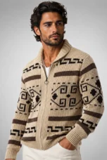 Olivier | Jacquard Knit Shawl Cardigan