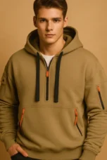 Firmin | Cotton Blend Half Zip Hoodie
