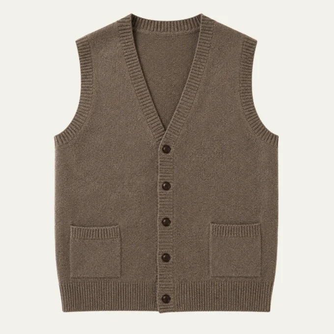 Esdras | Button Front Wool Knit Vest