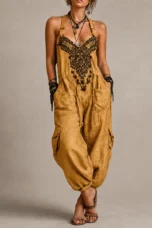 Régina | Embroidered Bodice Jumpsuit