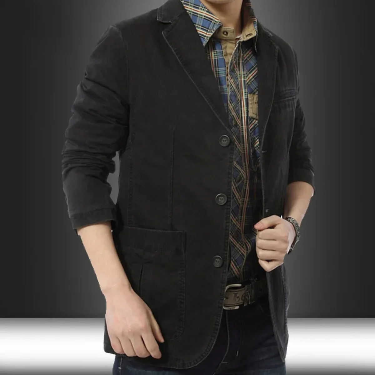 Marcel | Three-Button Cotton Blend Blazer