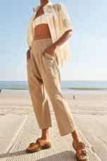 Palmyre | Curved Seam Cotton Linen Pants