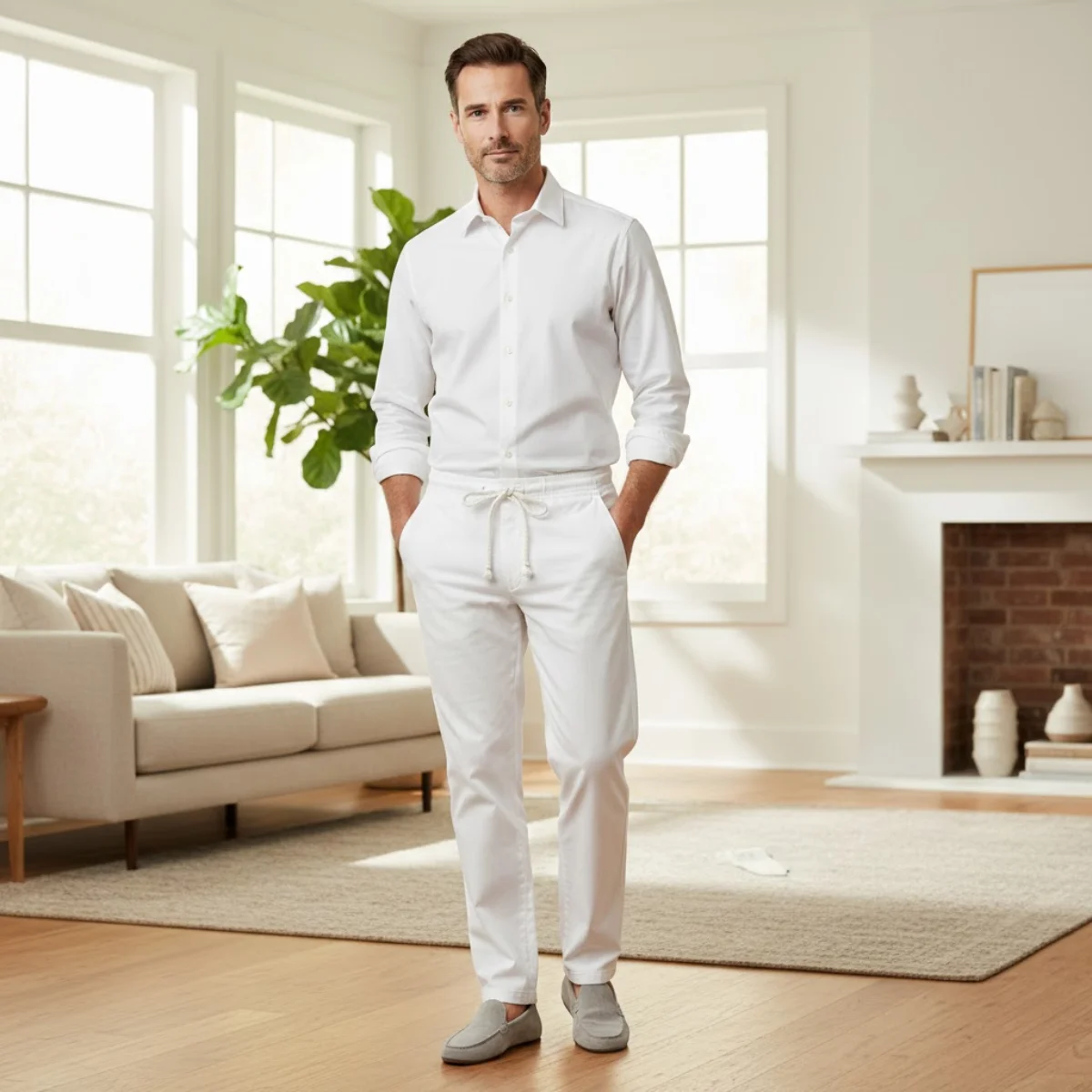 Carmelle | Loose Cotton-Linen Trousers