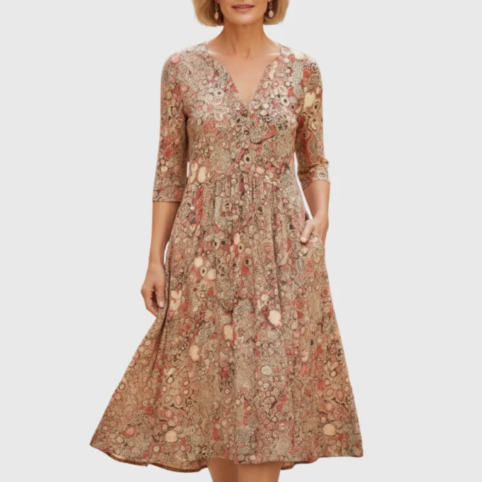 Anastasia | Deep Pocket Draped Midi Dress