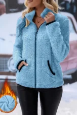 Juliette | Plush Zip Coat, Two Deep Pockets