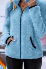 Juliette | Plush Zip Coat, Two Deep Pockets