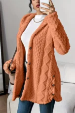 Gaétane | Knitted Argyle Hooded Cardigan