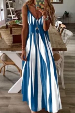 Elmina | Printed Strappy V-Neck Dress