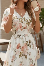 Blanchette | Printed Wrap Midi Dress