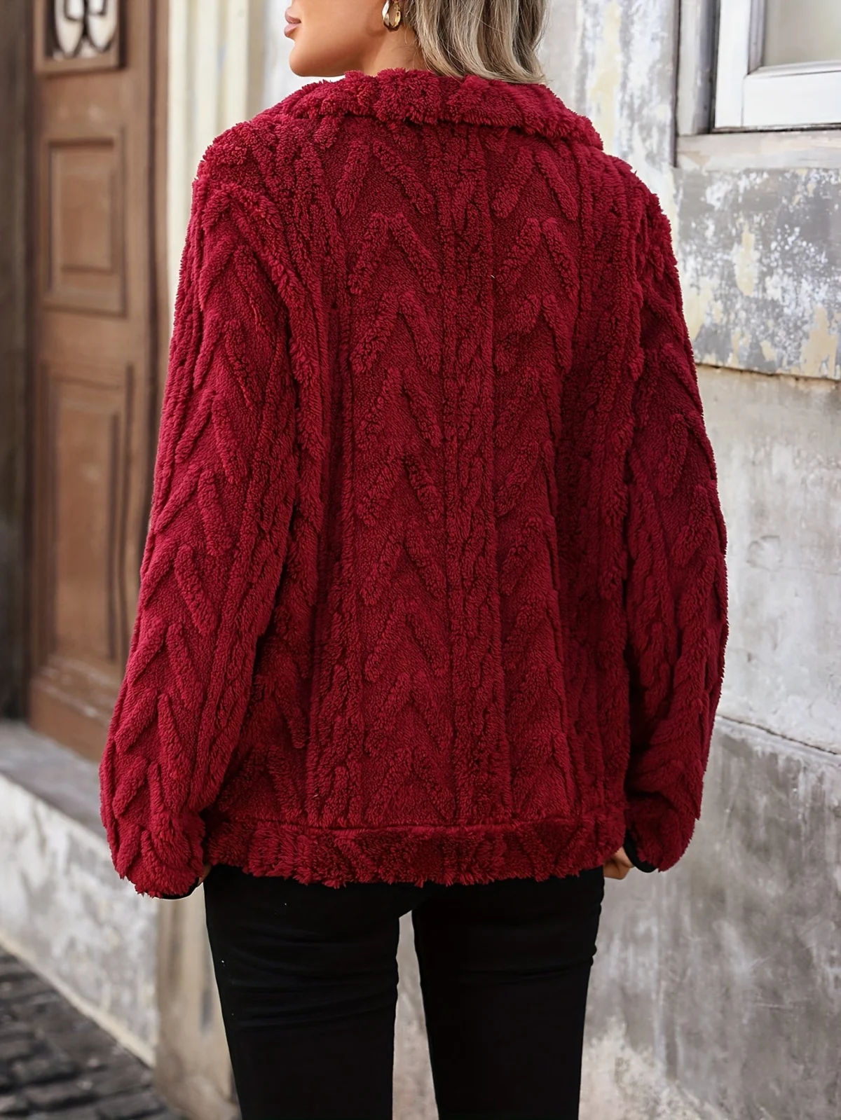 Régine | Textured Quarter Zip Sweatshirt